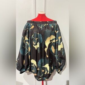 Highlight Floral Off-Shoulder Women Oversize Top or Mini  Bubble Dress